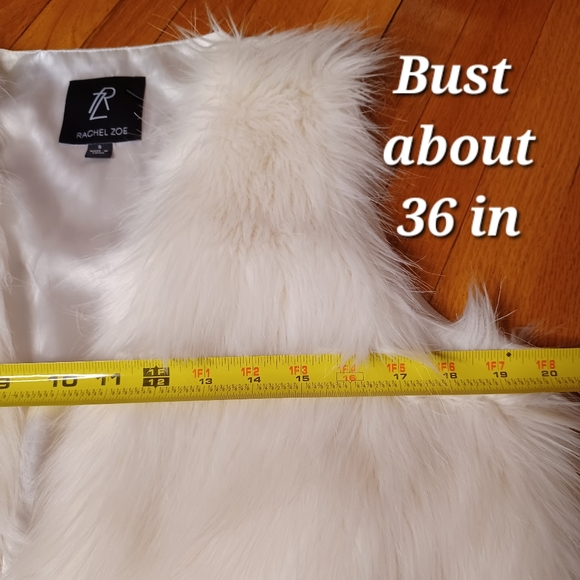 Rachel Zoe White Faux Fur Vest w/ Silky Smooth feel Backside - Picture 7 of 11
